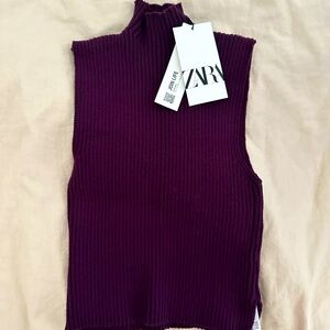 ZARA burgundy brand new mockneck sweater